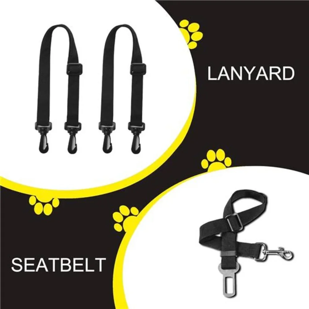 Dog Car Seat Cover with Storage Pockets Mesh Visual Window, Waterproof Nonslip